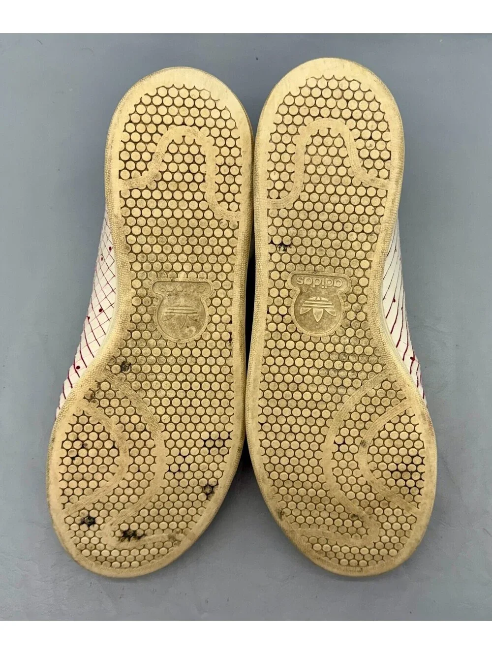 adidas Stan Smith Sliced Leather  White with Red Size  11 Nice Hard to Find